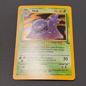 Muk Pokémon Card - Purple Sludge Holographic Fossil Base Set